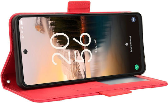 Tel1 TCL 40 NXTPAPER 4G Skin Feel Calf Card Slots Book Case Red