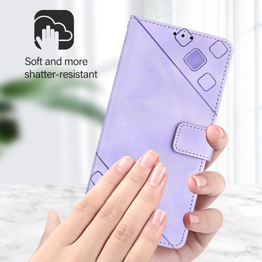 Tel1 Xiaomi Redmi Note 14 Pro 5g 14 Pro Plus 5g Poco X7 5g Skin Feel Embossed Калъф Книга Лилав