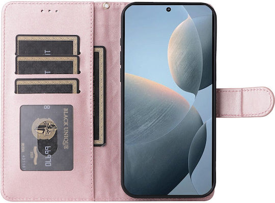 Tel1 Xiaomi Poco X6 Pro 5g Diamond Lattice Flip Book Case Rose Gold