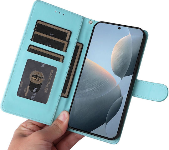Tel1 Xiaomi Poco X6 Pro 5g Diamond Lattice Flip Θήκη Βιβλίο Mint Green