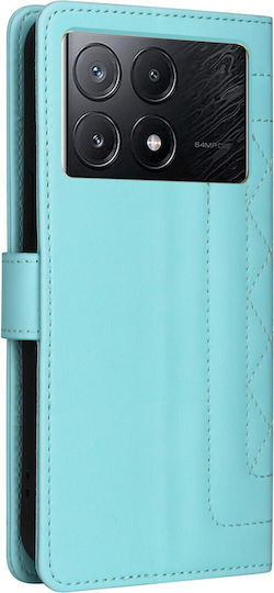 Tel1 Xiaomi Poco X6 Pro 5g Diamond Lattice Flip Θήκη Βιβλίο Mint Green