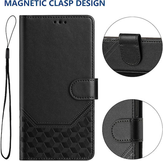 Tel1 Tcl 50 Se Honeycomb Embossing Rfid Калъф Книга Черен
