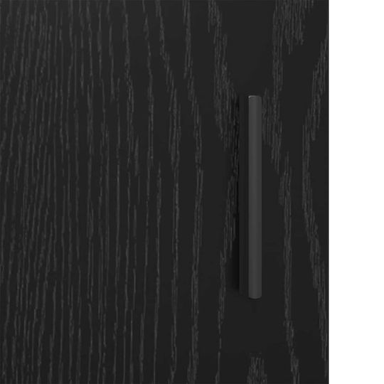 vidaXL Шкаф със Мивка, Огледало & Колона Д80xШ33xВ60см Black Oak