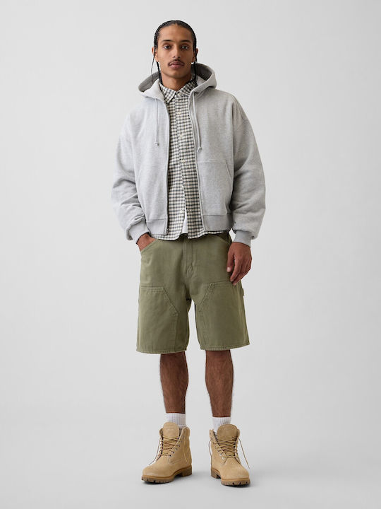 Bermude din Denim Bărbați Croială Lejeră Tweed Green