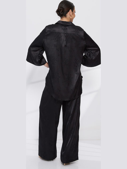 Women's Floral Texture Set with Floral Trousers