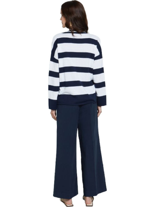 Women's Fabric Trousers Dark Blue