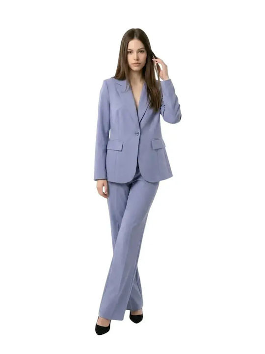 Women's Blue Set with Trousers in Regular Fit