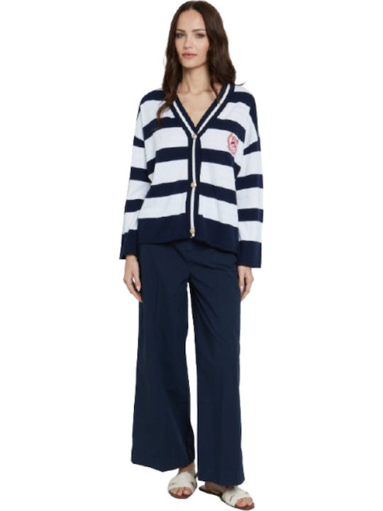 Women's Fabric Trousers Dark Blue