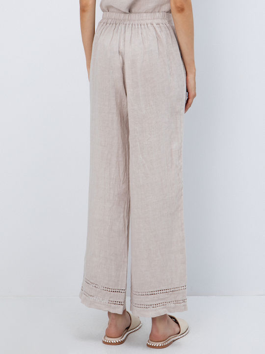 Women's Linen Trousers Beige
