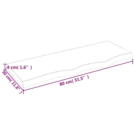 vidaXL Countertop without Sink L80xW30xH4cm Coffee