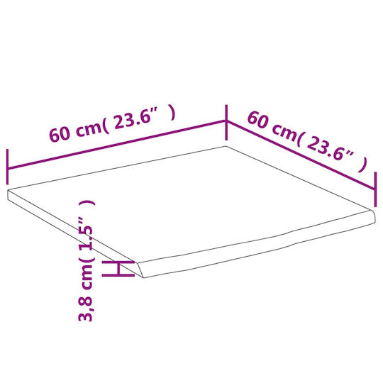vidaXL Countertop without Sink L60xW60xH3.8cm Coffee
