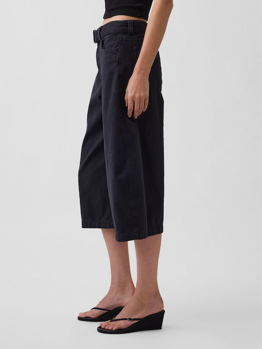 Women's Fabric Capri Trousers Moonless Black Night