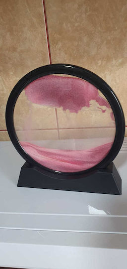 Decor De Birou Clepsidră Arvada Minimaluxe Sticlă Nisip 3D Roz Negru
