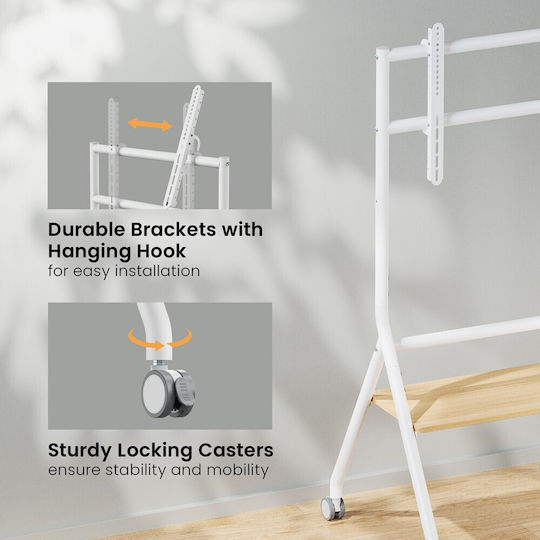 Brateck TTF13E-46FW TV Floor Mount up to 86" and 80kg Silver