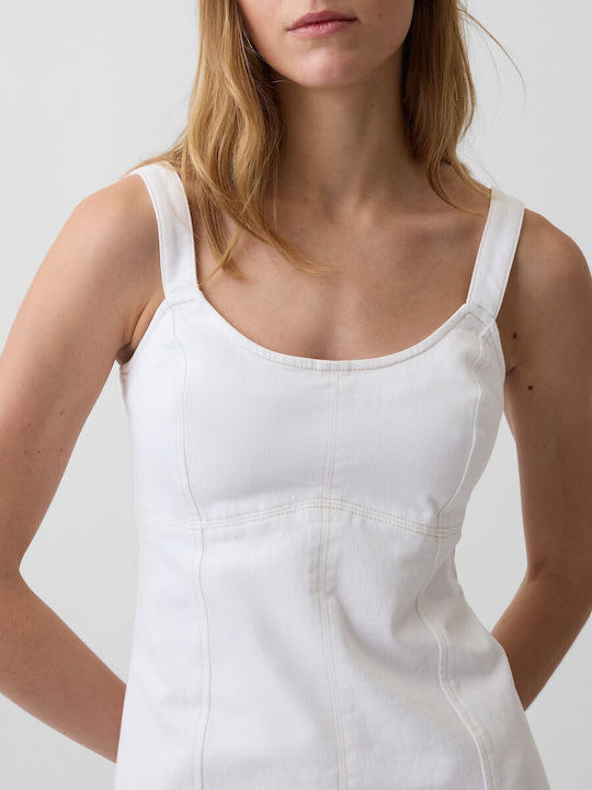 Sommer Mini Hemdkleid Frisches Weiß