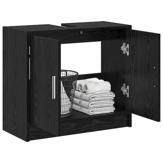 vidaXL Blat cu Lavoar L63xW29xH55cm Negru
