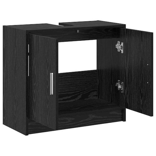 vidaXL Blat cu Lavoar L63xW29xH55cm Negru