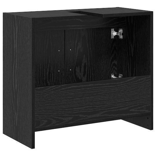 vidaXL Blat cu Lavoar L63xW29xH55cm Negru