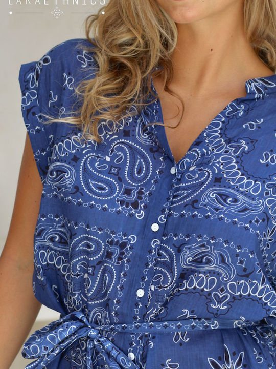 Sommer Mini Damenkleid Bandana Denim