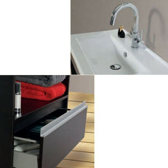 Pro Bagno Νεάνθης 935 Πάγκος με Νιπτήρα & Καθρέπτη με Φως Μ80xΒ45xΥ85cm Μαύρος Pro Bagno Νεάνθης 935 Πάγκος με Νιπτήρα & Καθρέπτη με Φως Μ80xΒ45xΥ85cm Μαύρος