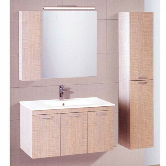 Pro Bagno Σίμων 655 Πάγκος με Νιπτήρα & Καθρέπτη με Φως Μ91xΒ52xΥ46cm W13 Matrix Pro Bagno Σίμων 655 Πάγκος με Νιπτήρα & Καθρέπτη με Φως Μ91xΒ52xΥ46cm W13 Matrix