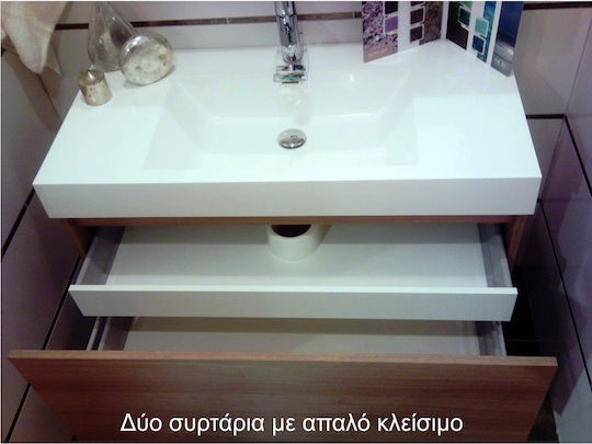 FT21.060.003PBR Πάγκος με Νιπτήρα Γυαλιστερή Λάκα Μ60xΒ48xΥ14.5cm Λευκός