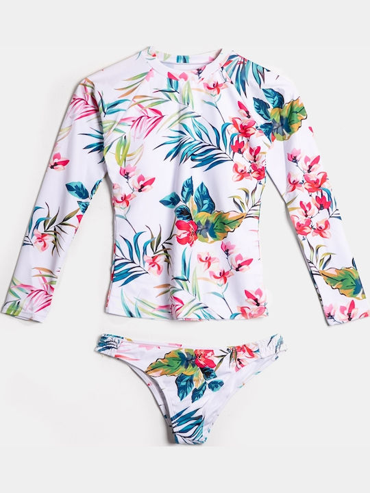 Set Bikini Cu Mâneci Lungi Tropical Mărimea XL Multicolor Set Bikini Cu Mâneci Lungi Tropical Mărimea XL Multicolor