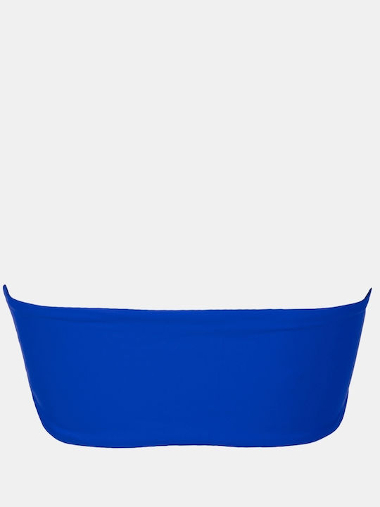 Set Bikini Strapless Hohe Taille Blau Größe S Blau