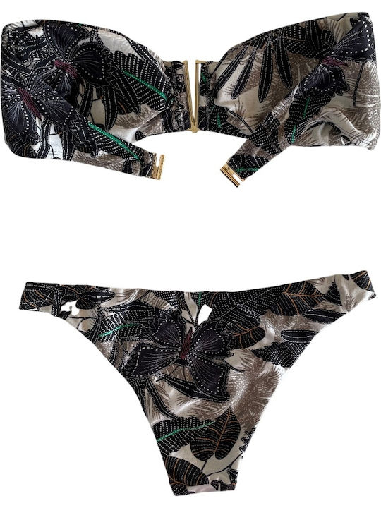 Set Bikini with Removable Padding Brazil Multicolour CO.A40068 Black