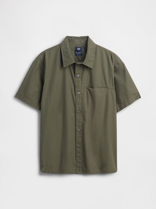 Κοντομάνικο Βαμβακερό Πουκάμισο Tweed Green