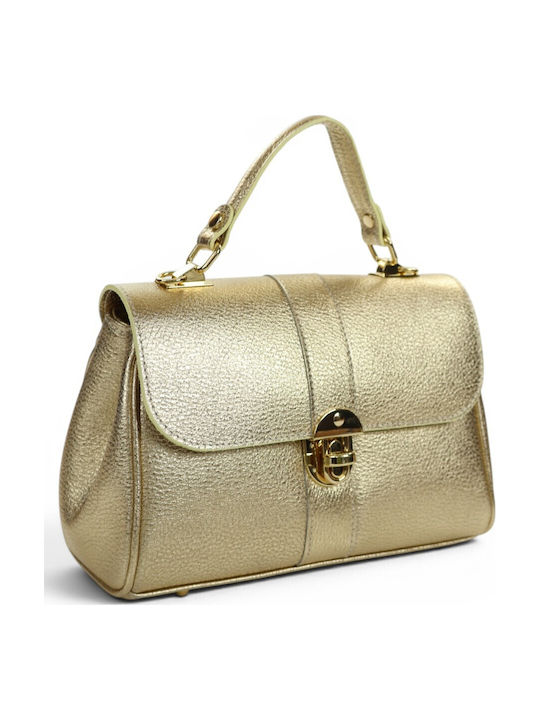 Leather Women's Shoulder Bag Gold