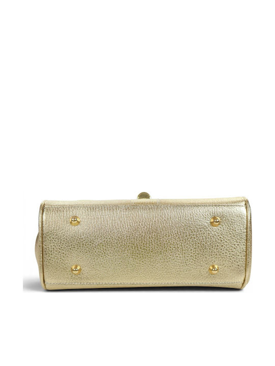 Leather Women's Shoulder Bag Gold