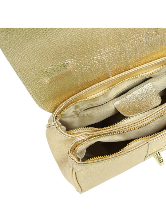Leather Women's Shoulder Bag Gold