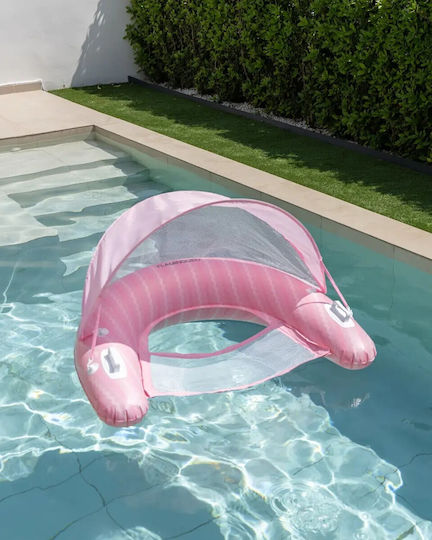 Flamingueo Σωσίβιο Swimtrainer με Διάμετρο 125εκ. και Σκίαστρο Ροζ