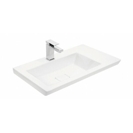 Drop Status 70 Countertop with Sink with Light Glossy Lacquer L68xW40xH50cm White