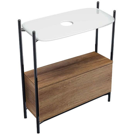 Scarabeo 75 Blat fără Lavoar L74xW43xH77.5cm Rovere/White Matt