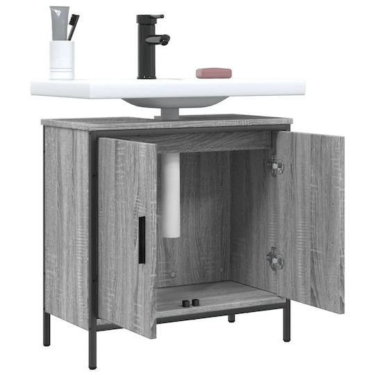 vidaXL Schrank Waschtisch ohne Waschbecken L60xB30xH60cm Gray