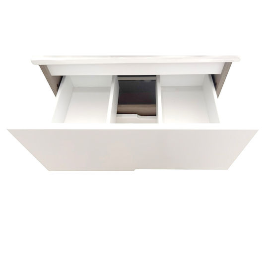 Savinidue Eva Countertop with Sink & Mirror L60xW47xH53cm White