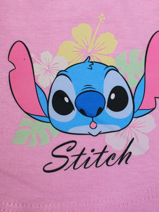 Παιδικό Σετ με Σορτς Καλοκαιρινό 2τμχ Ροζ Stitch
