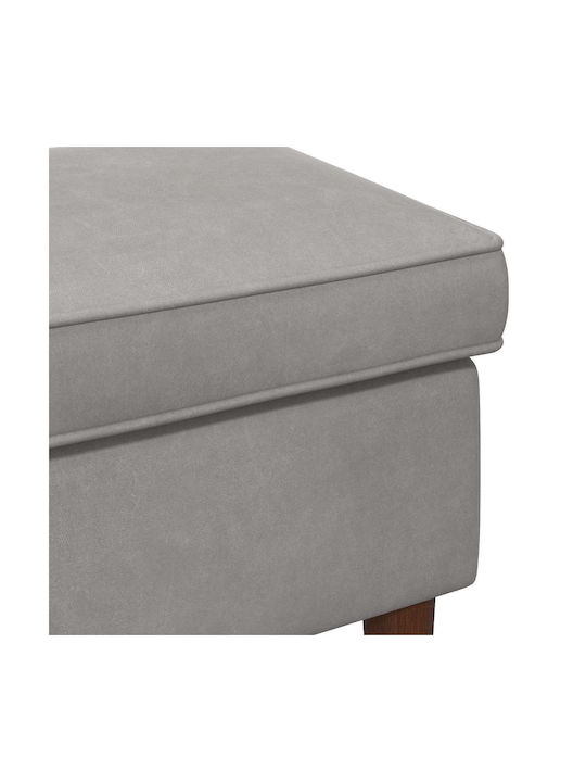 Velvet Upholstered Footstool Light Gray 55x35x41cm