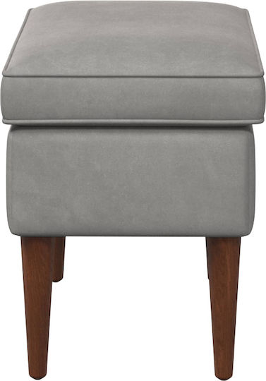 Samt Fußhocker Offenes Grau 55x35x41cm