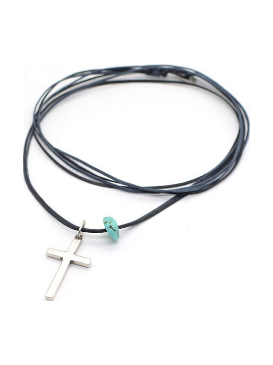 Irmelia Men's Silver Cross with Chain