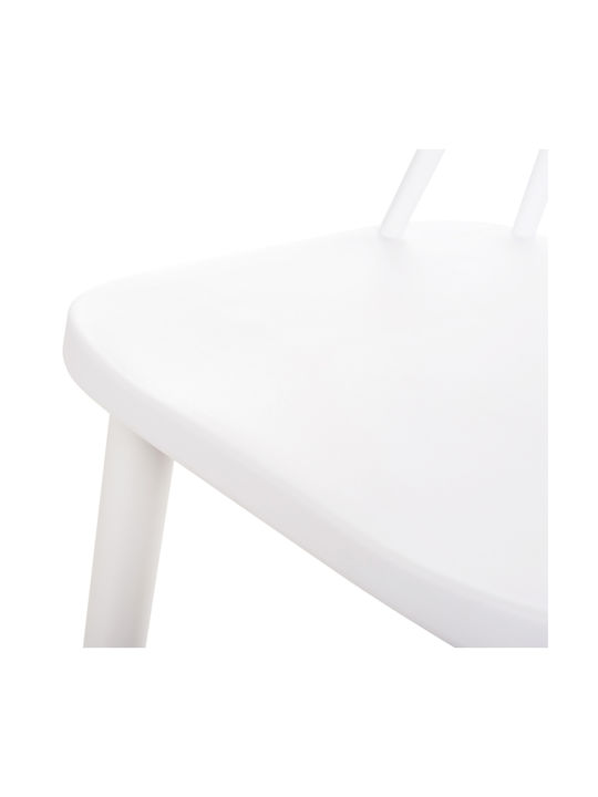 Bar Stool with Backrest from Polypropylene Vanessa White