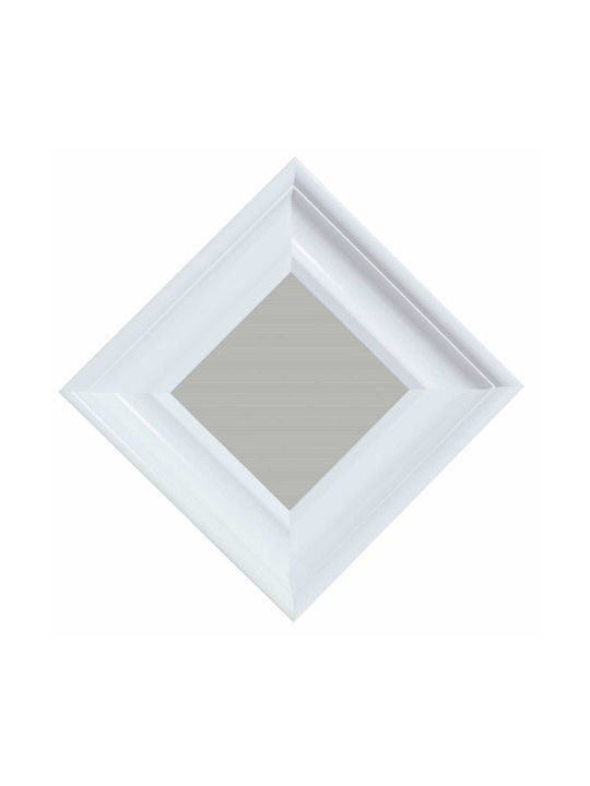 BD art Wall Mirror with White Wooden Frame 35x35cm