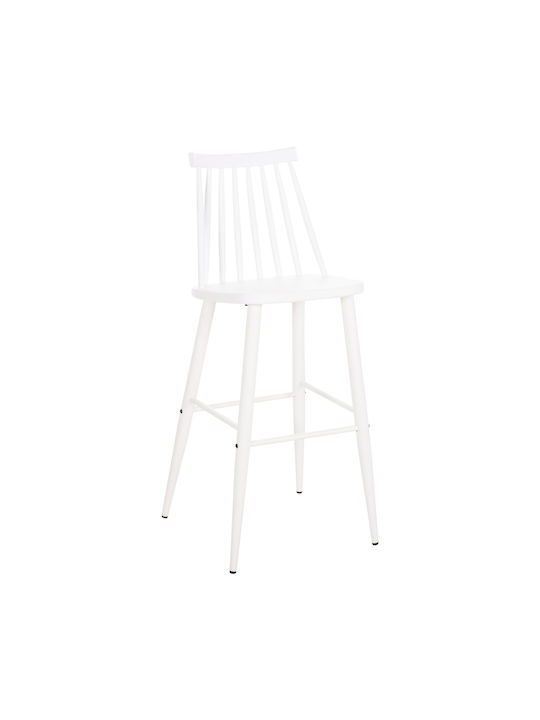 Bar Stool with Backrest from Polypropylene Vanessa White