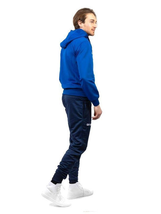 Herren-Sweatpants Set - Jogginganzug mit Gummizug Blau/dunkelblau