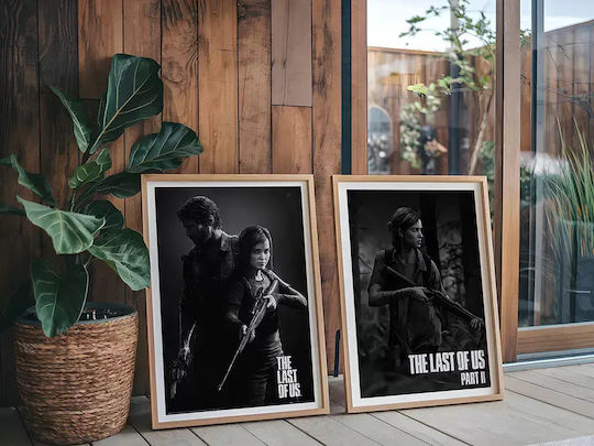 Gaming Poster Last Us Part Ii Ellie Gm2340 40cm X 50cm Natural Wood Frame Beige