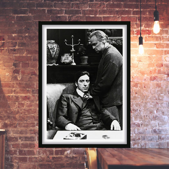 Poster Godfather Mv011 40cm X 50cm Frame Natural Wooden Beige