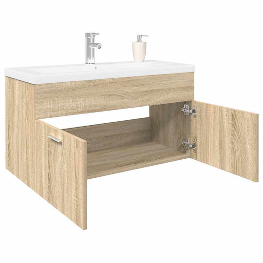 vidaXL Waschtisch mit Waschbecken Sonoma Oak