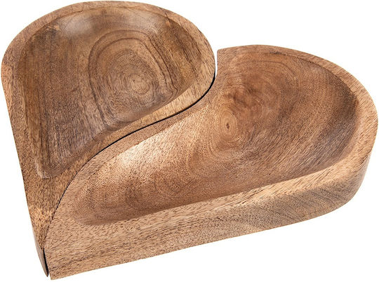 Orion Ξύλινη Ορντεβιέρα Μπεζ Ø30.5cm 2τμχ